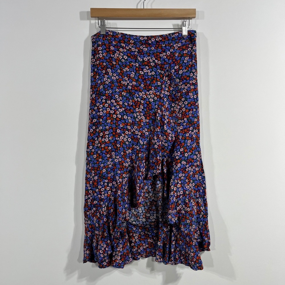 Dress Forum Euro Summer Cottagecore Floral Tiered Midi Skirt Womens Medium Boho